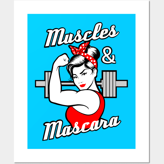 Muscles and Mascara, fitness girl, gym girl Wall Art by TimAddisonArt